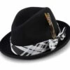 Montique Men's Fashion Wool Fedora Hat - Abstract Windowpane 1 Montique Men's Fashion Wool Fedora Hat - Abstract Windowpane -Empire Shop h 2136 black