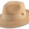 Montique Men's Fashion Straw Fedora Hat - Solid Color -Empire Shop h 42 beige 2