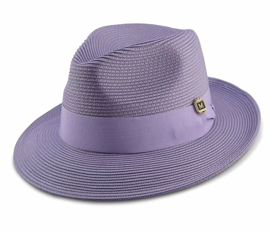 Montique Men's Fashion Straw Fedora Hat - Solid Color 12 Montique Men's Fashion Straw Fedora Hat - Solid Color - Image 10