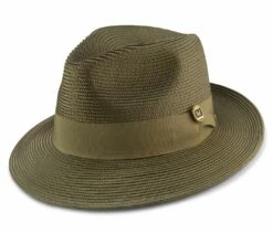 Montique Men's Fashion Straw Fedora Hat - Solid Color 16 Montique Men's Fashion Straw Fedora Hat - Solid Color -Empire Shop h 42 olive