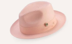 Montique Men's Fashion Straw Fedora Hat - Solid Color 20 Montique Men's Fashion Straw Fedora Hat - Solid Color -Empire Shop h42 peach