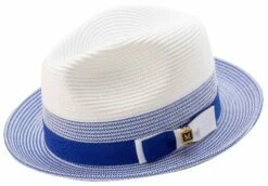 Montique Men's Fashion Straw Fedora Hat - White Accent -Empire Shop h69 royal 107 5