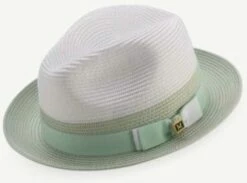 Montique Men's Fashion Straw Fedora Hat - White Accent -Empire Shop h69apple