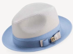 Montique Men's Fashion Straw Fedora Hat - White Accent -Empire Shop h69carolina