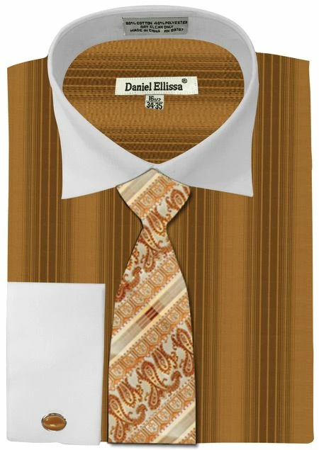 Daniel Ellissa Men's French Cuff Dress Shirt Set - Basic Two Tone 5 Daniel Ellissa Men's French Cuff Dress Shirt Set - Basic Two Tone - Image 3