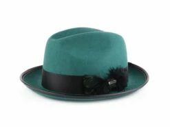 Steven Land Men's 100% Wool Fedora Hat - Feather Bow -Empire Shop img 7977 1209x906