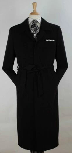John Knight Men's Full Length Length Top Coat - Hidden Buttons