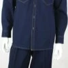 Royal Diamond Men's 2 Piece Long Sleeve Denim Walking Suit - Classic Denim -Empire Shop jss2