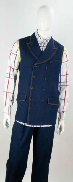 Royal Diamond Men's 2 Piece Denim Walking Suit - Double Breasted