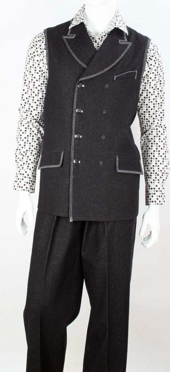 Royal Diamond Men's 2 Piece Denim Walking Suit - Double Breasted 4 Royal Diamond Men's 2 Piece Denim Walking Suit - Double Breasted - Image 2