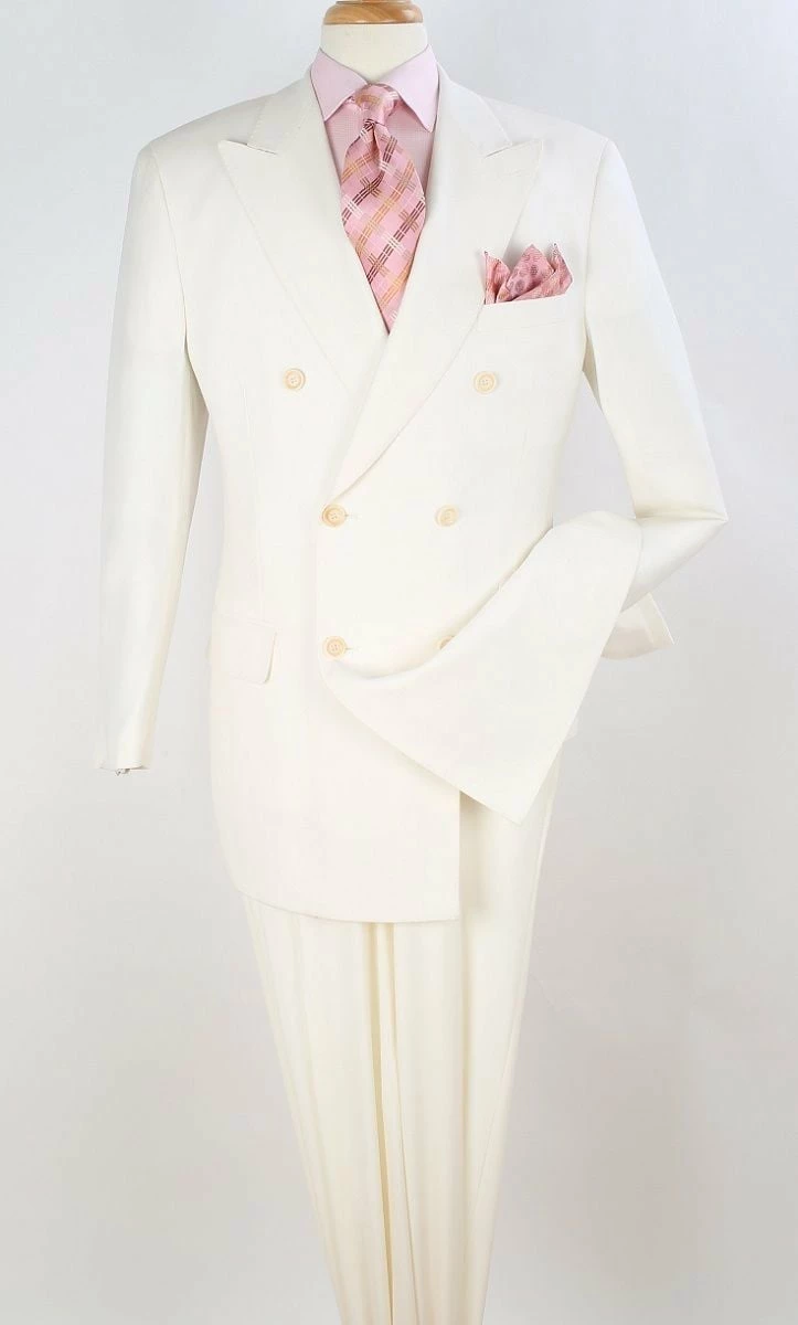 Apollo King Men's 3pc 100% Worsted Wool Suit - Double Breasted 4 Apollo King Men's 3pc 100% Worsted Wool Suit - Double Breasted - Image 2