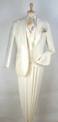 Apollo King Men's 3pc 100% Worsted Wool Suit - Peak Lapel -Empire Shop kw5 1