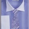 Daniel Ellissa Men's French Cuff Dress Shirt Set - Basic Two Tone -Empire Shop lavender 8
