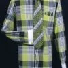 Fratello Men's French Cuff Dress Shirt Set - Colorful Multi Checker -Empire Shop lime full