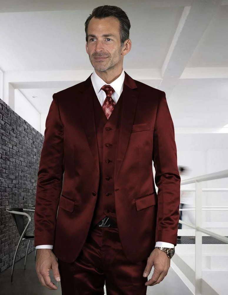 Statement Men's 3 Piece Unique Fashion Suit - Sharkskin 6 Statement Men's 3 Piece Unique Fashion Suit - Sharkskin - Image 4