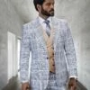 Statement Men's 100% Wool 3 Piece Suit - Electric Stripes -Empire Shop louis camel