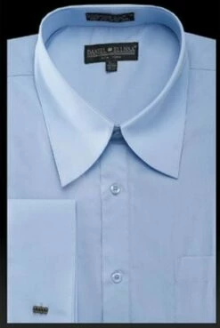 Daniel Ellissa Men's French Cuff Dress Shirt - Pat Riley Collar -Empire Shop lt blue 1