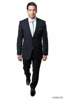 Tazio Men's 2 Piece Slim Fit Executive Suit - Side Vents -Empire Shop m085s 03charcoal