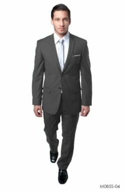 Tazio Men's 2 Piece Slim Fit Executive Suit - Side Vents -Empire Shop m085s 04grey
