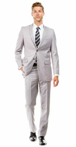 Tazio Men's 2 Piece Slim Fit Executive Suit - Side Vents -Empire Shop m085s 05 light grey opt 1