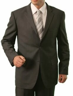 Tazio Men's 2 Piece Executive Suit - Solid / Herringbone -Empire Shop m121 grey