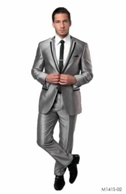 Tazio Men's Outlet 2pc Slim Fit Executive Suit - Satin Style