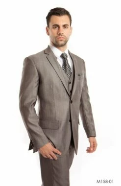 Tazio Men's 3 Piece Executive Suit - Textured Solid -Empire Shop m158 01 93968.1548113824 36