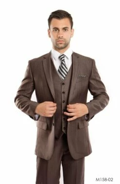 Tazio Men's 3 Piece Executive Suit - Textured Solid -Empire Shop m158 02 51969.1548113793 36