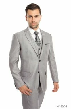 Tazio Men's 3 Piece Executive Suit - Textured Solid -Empire Shop m158 05 70394.1548113835 36