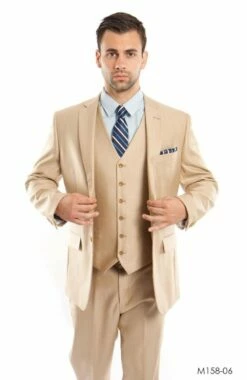 Tazio Men's 3 Piece Executive Suit - Textured Solid -Empire Shop m158 06 90870.1548113809 36