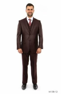 Tazio Men's 3 Piece Executive Suit - Textured Solid -Empire Shop m158 12 24544.1632179017 36