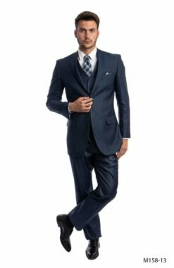 Tazio Men's 3 Piece Executive Suit - Textured Solid -Empire Shop m158 13 3 70596.1632178579 36