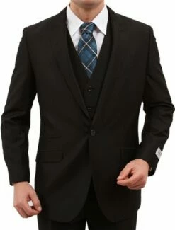 Tazio Men's 3 Piece Slim Fit Suit - Custom Pic Stitching