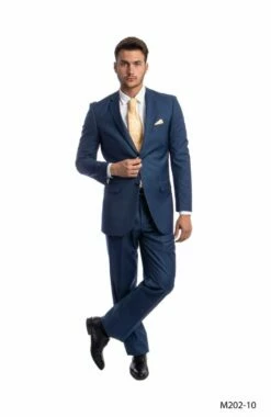 Demantie Men's 2 Piece Solid Executive Suit - Flat Front Pants -Empire Shop m202 10 3 69513.1637696841