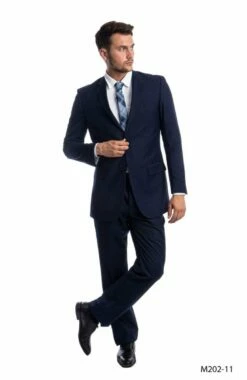 Demantie Men's 2 Piece Solid Executive Suit - Flat Front Pants -Empire Shop m202 11 3 36074.1637696851