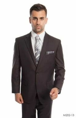 Demantie Men's 2 Piece Solid Executive Suit - Flat Front Pants -Empire Shop m202 13 43543.1564528386 1