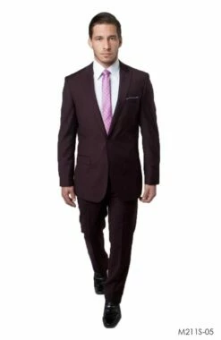 Tazio Men's 2 Piece Slim Fit Suit - Solid Classic Colors -Empire Shop m211s 05 95593.1550180696