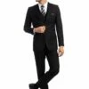 Tazio Men's Outlet 3 Piece Executive Suit - Notch Lapel -Empire Shop m231h 01 27
