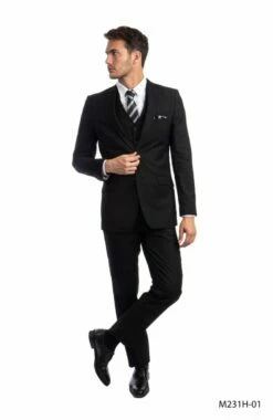 Tazio Men's Outlet 3 Piece Executive Suit - Notch Lapel