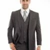 Tazio Men's 3 Piece Slim Fit Suit - Glen Plaid