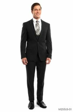 Tazio Men's 3 Piece Ultra Slim Fit Executive Suit - Classy Business
