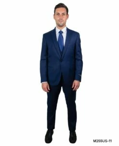 Tazio Men's 3 Piece Ultra Slim Fit Executive Suit - Classy Business -Empire Shop m255us 11 navy