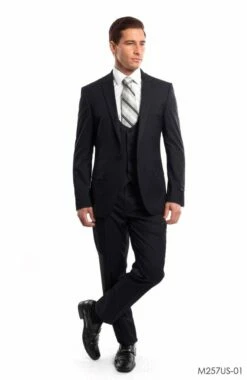 Tazio Men's 3 Piece Ultra Slim Fit Executive Suit - Dark Colors -Empire Shop m257us 01 30833
