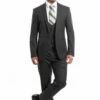 Tazio Men's 3 Piece Ultra Slim Fit Executive Suit - Dark Colors -Empire Shop m257us 02 26277