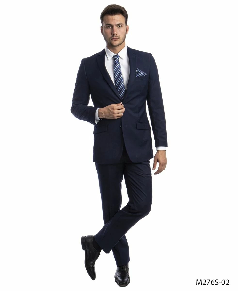 Tazio Men's 2 Piece Slim Fit Suit - Classic Solid Colors 4 Tazio Men's 2 Piece Slim Fit Suit - Classic Solid Colors - Image 2