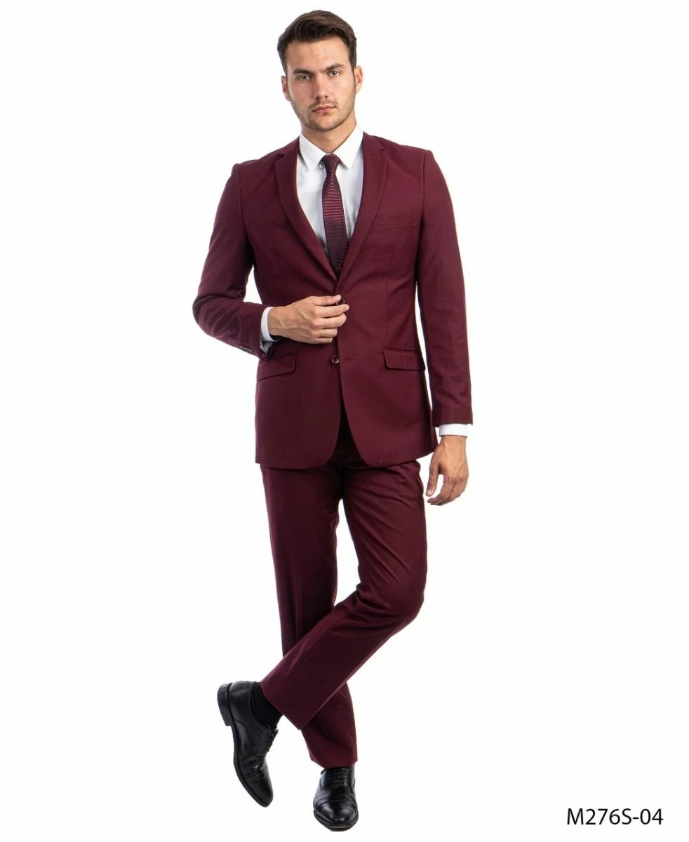 Tazio Men's 2 Piece Slim Fit Suit - Classic Solid Colors 5 Tazio Men's 2 Piece Slim Fit Suit - Classic Solid Colors - Image 3