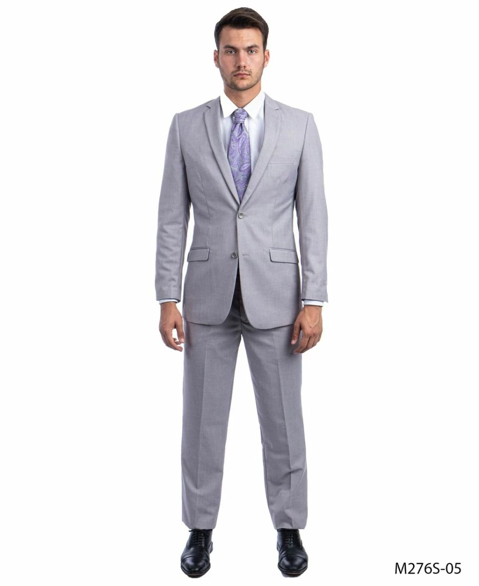 Tazio Men's 2 Piece Slim Fit Suit - Classic Solid Colors 6 Tazio Men's 2 Piece Slim Fit Suit - Classic Solid Colors - Image 4