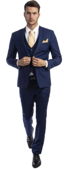 Sean Alexander Men's 3 Piece Skinny Fit Suit - Notch Lapel -Empire Shop m282sk 05 indigo 1