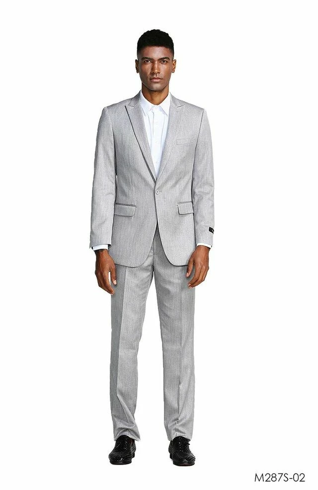 Tazio Men's 2pc Slim Fit Executive Suit - Peak Lapel 3 Tazio Men's 2pc Slim Fit Executive Suit - Peak Lapel