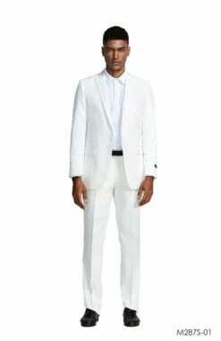 Tazio Men's 2pc Slim Fit Executive Suit - Peak Lapel 7 Tazio Men's 2pc Slim Fit Executive Suit - Peak Lapel -Empire Shop m287s white